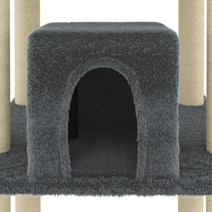 Cat furniture with sisal scratching posts 216 cm dark gray