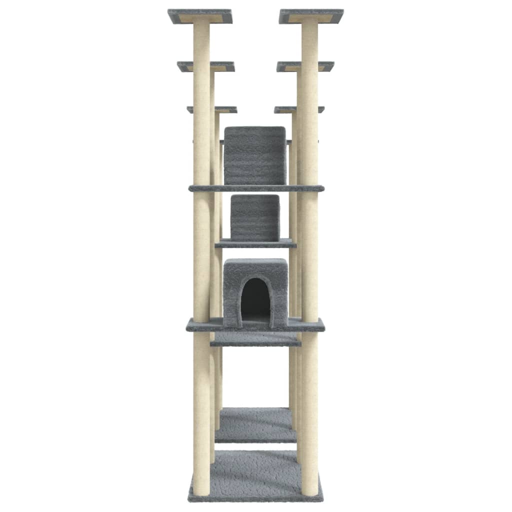 Cat furniture with sisal scratching posts 174 cm light gray