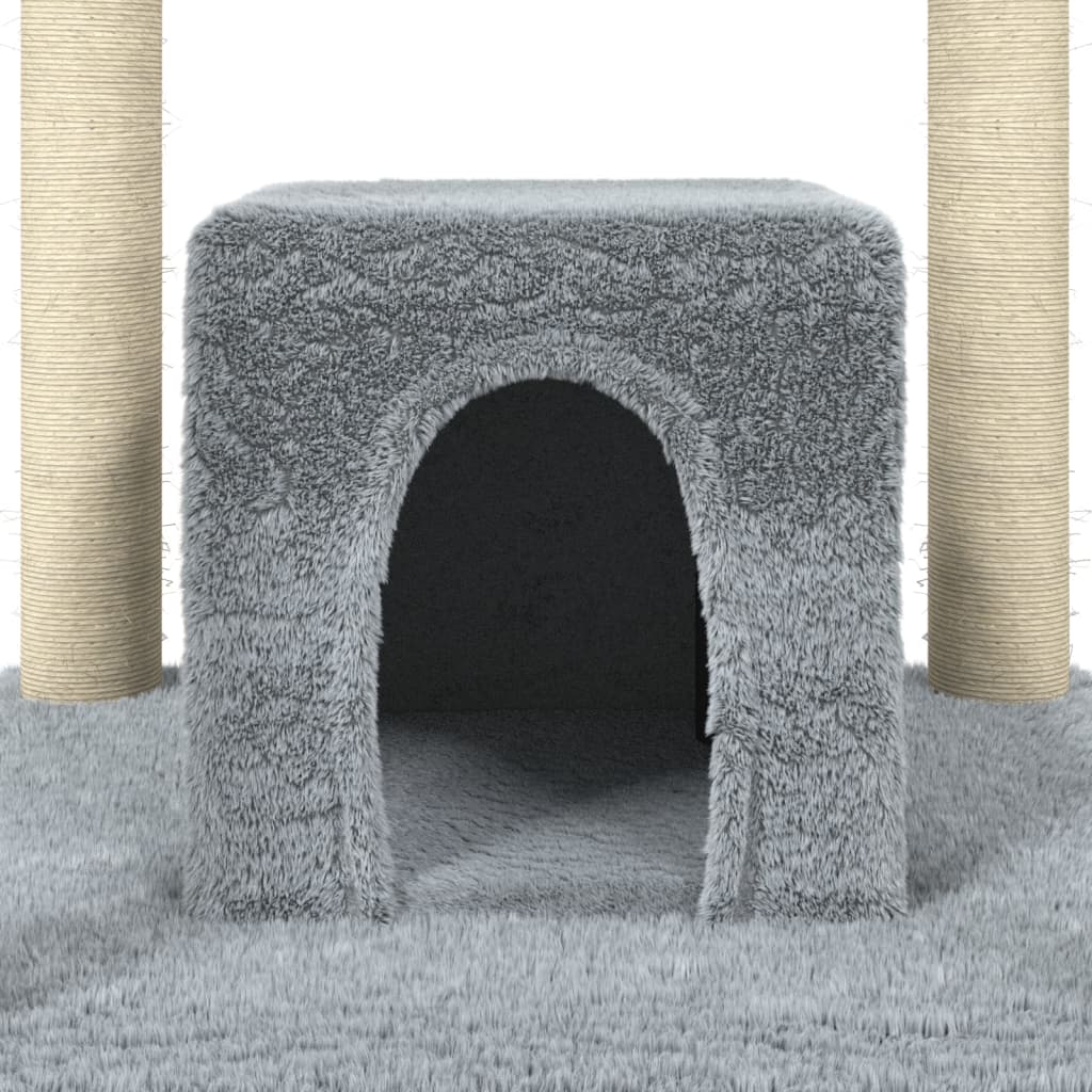 Cat furniture with sisal scratching posts 174 cm light gray