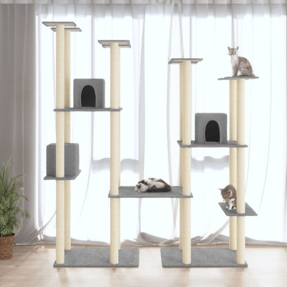Cat furniture with sisal scratching posts 174 cm light gray