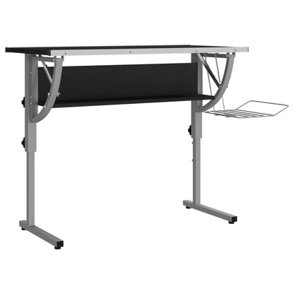 Drawing table 110x53x(58-87) cm processed wood and steel black/grey