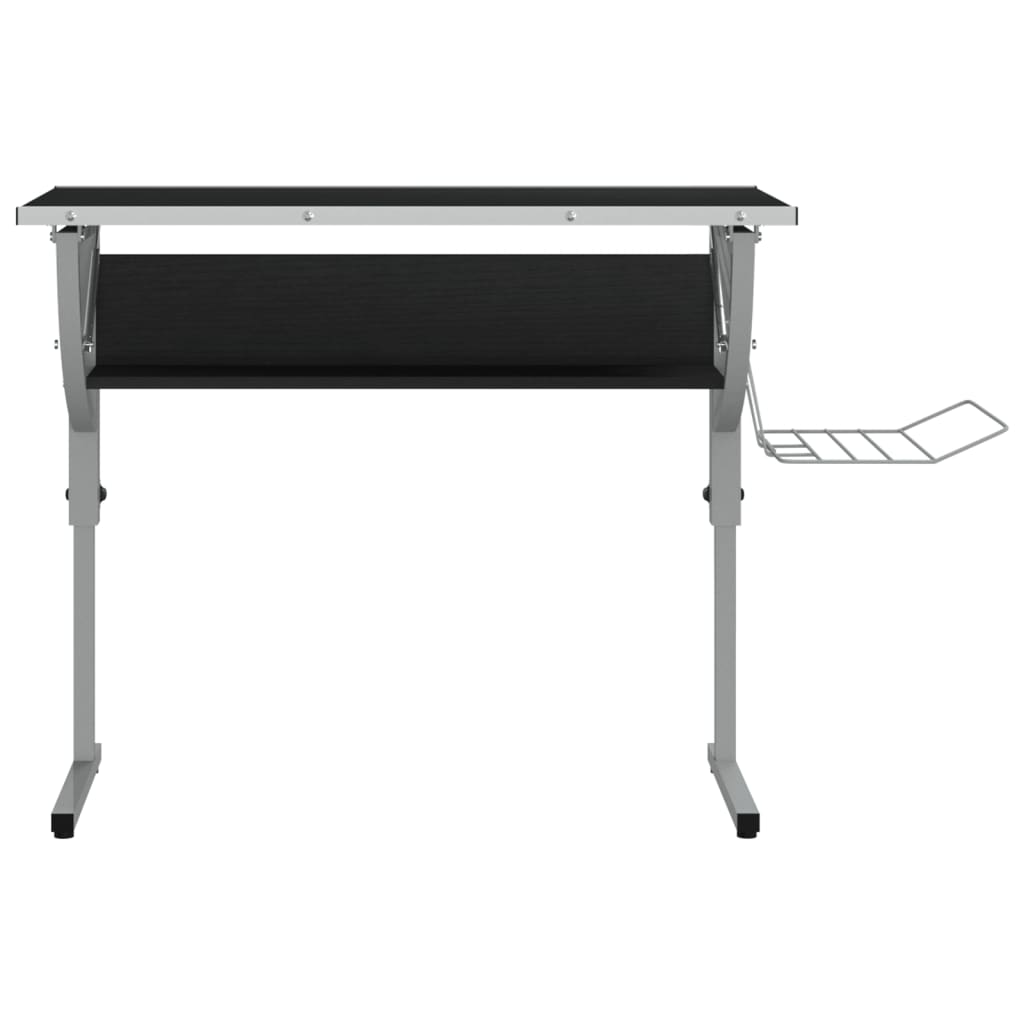 Drawing table 110x53x(58-87) cm processed wood and steel black/grey