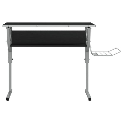 Drawing table 110x53x(58-87) cm processed wood and steel black/grey