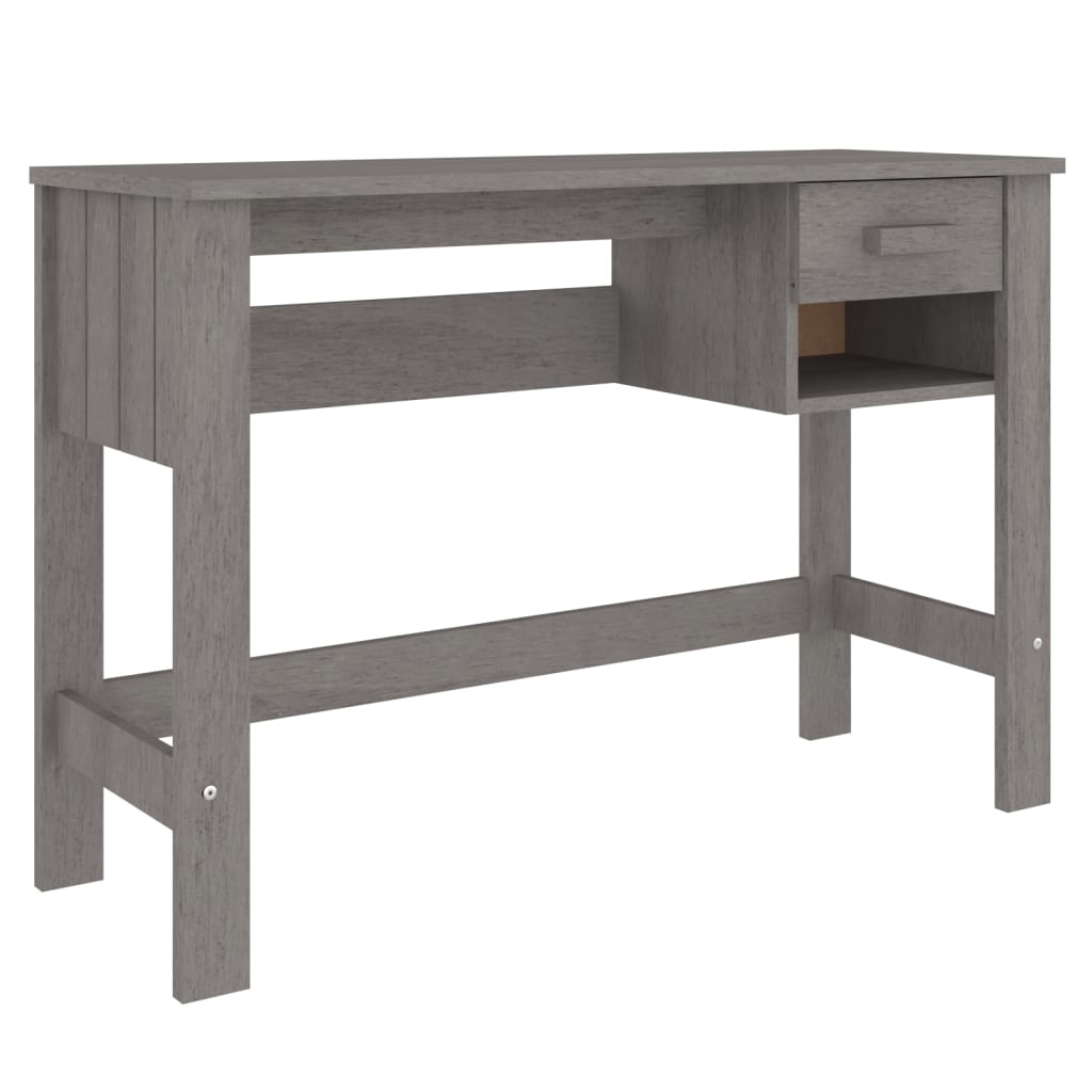 Desk HAMAR 110x40x75 cm solid pine wood light grey