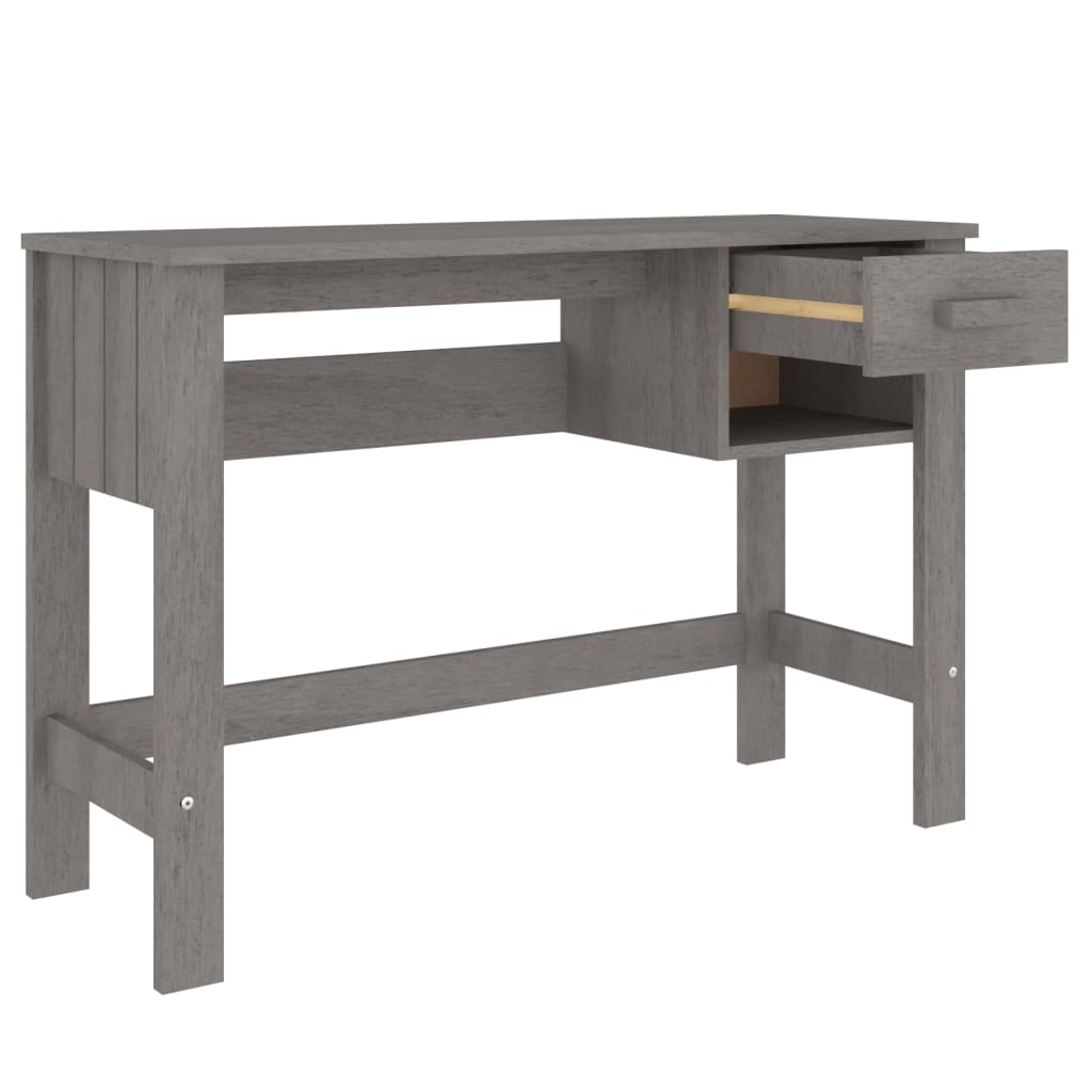 Desk HAMAR 110x40x75 cm solid pine wood light grey
