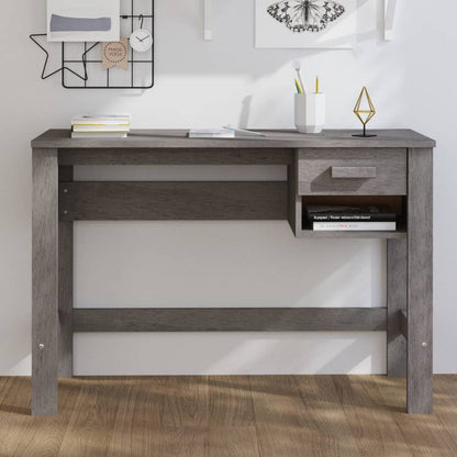 Desk HAMAR 110x40x75 cm solid pine wood light grey