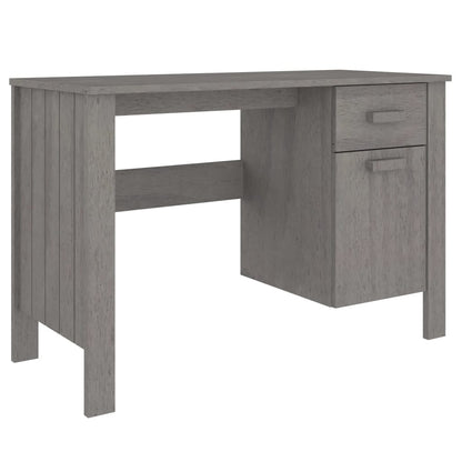 Desk HAMAR 113x50x75 cm solid pine wood light grey