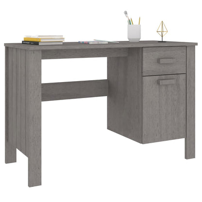 Desk HAMAR 113x50x75 cm solid pine wood light grey