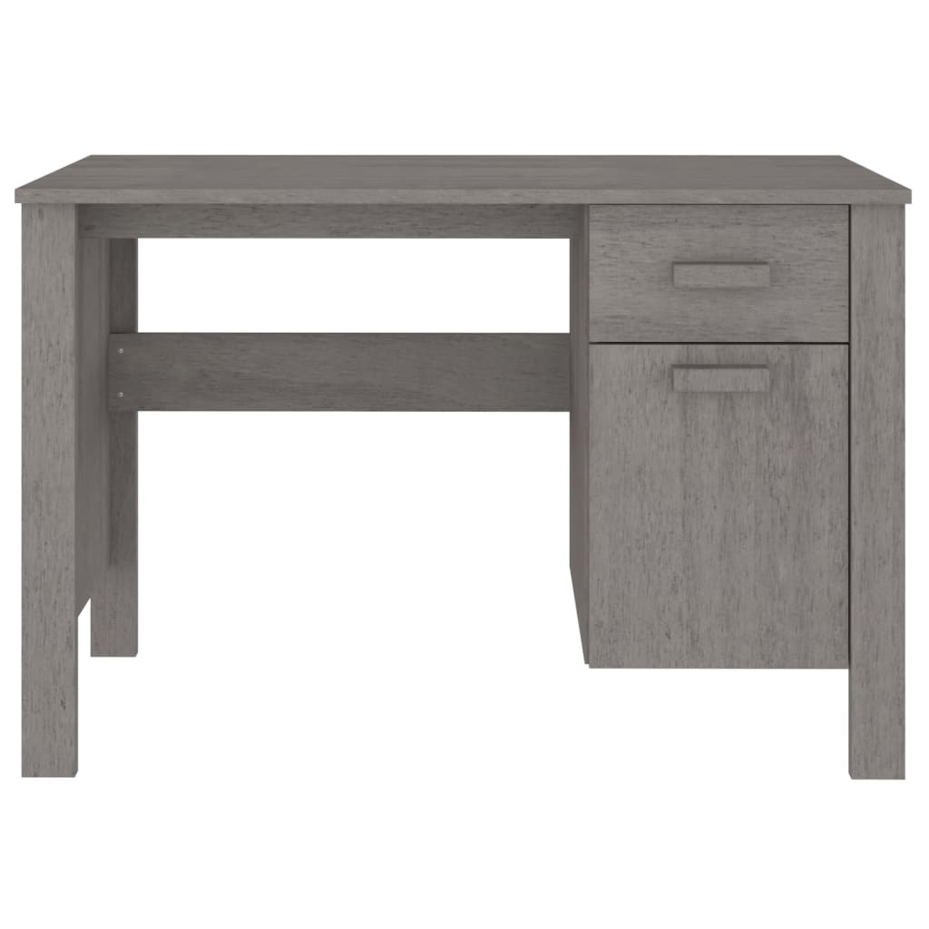 Desk HAMAR 113x50x75 cm solid pine wood light grey