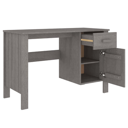 Desk HAMAR 113x50x75 cm solid pine wood light grey