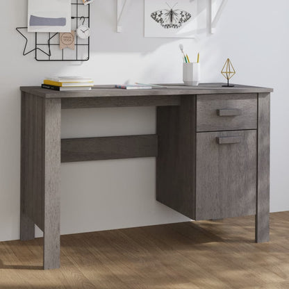 Desk HAMAR 113x50x75 cm solid pine wood light grey
