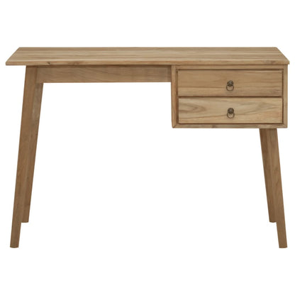 Bureau met 2 lades 110x52x75 cm massief teakhout