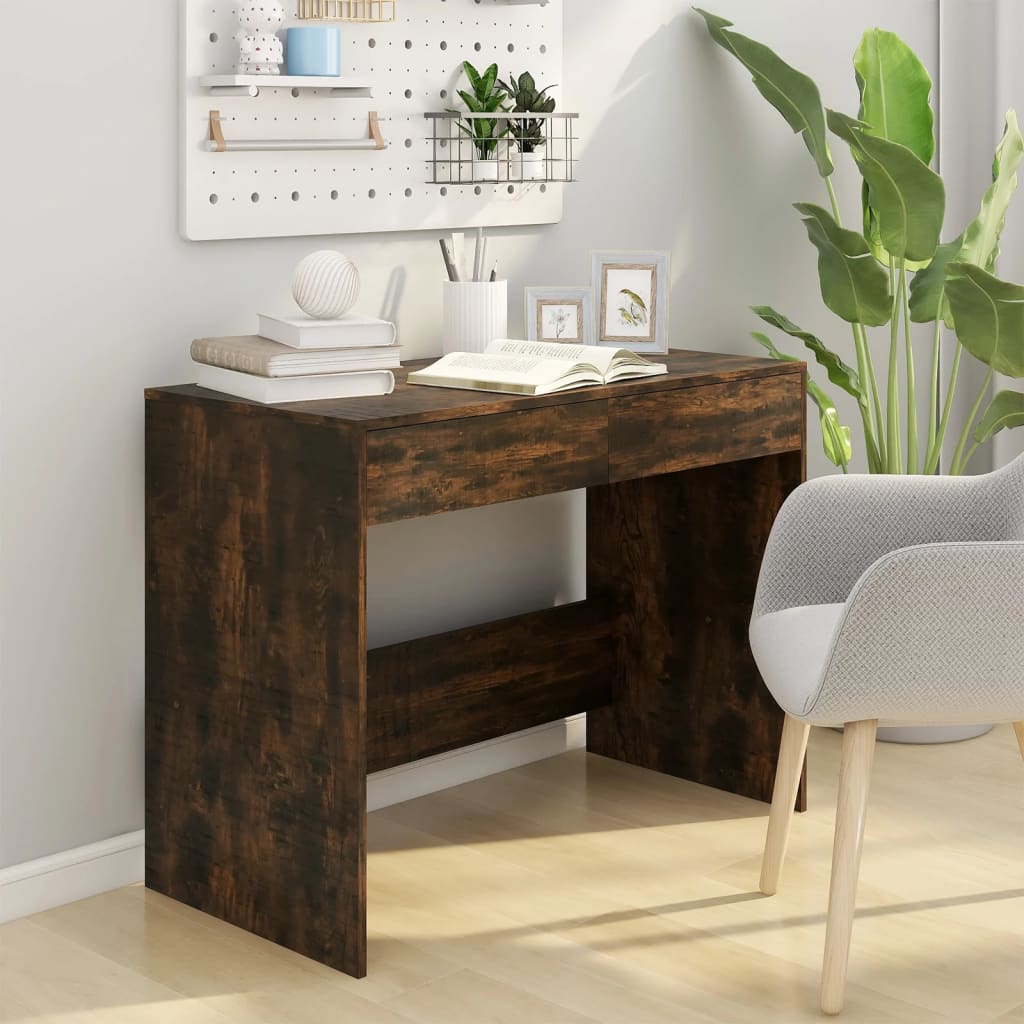 Desk 101x50x76.5 cm chipboard smoked oak color