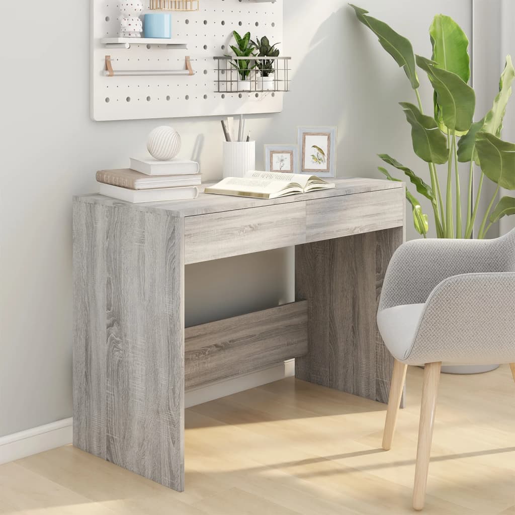 Desk 101x50x76.5 cm chipboard gray sonoma oak color