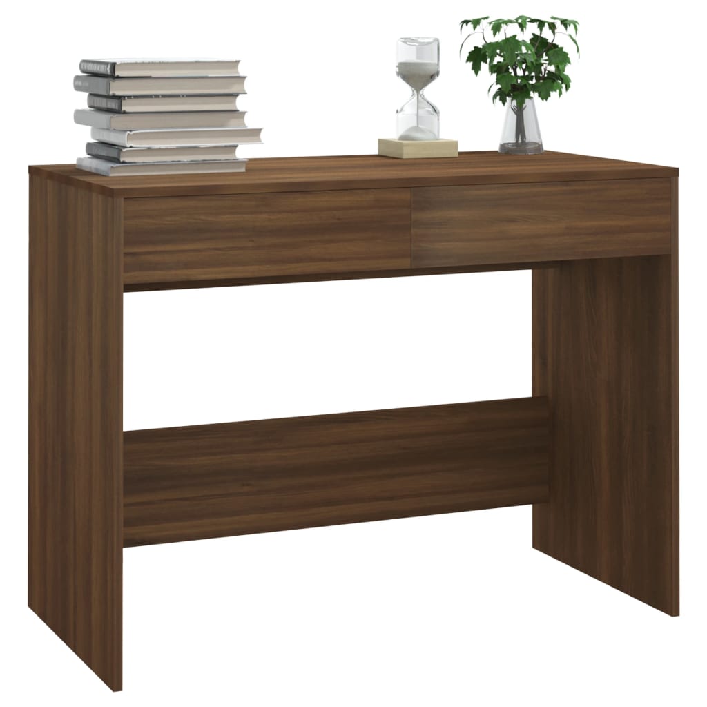 Desk 101x50x76.5 cm processed wood brown oak color