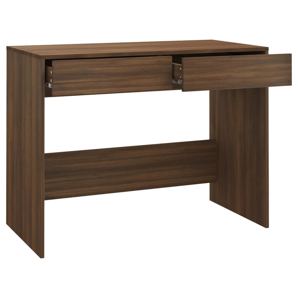 Desk 101x50x76.5 cm processed wood brown oak color