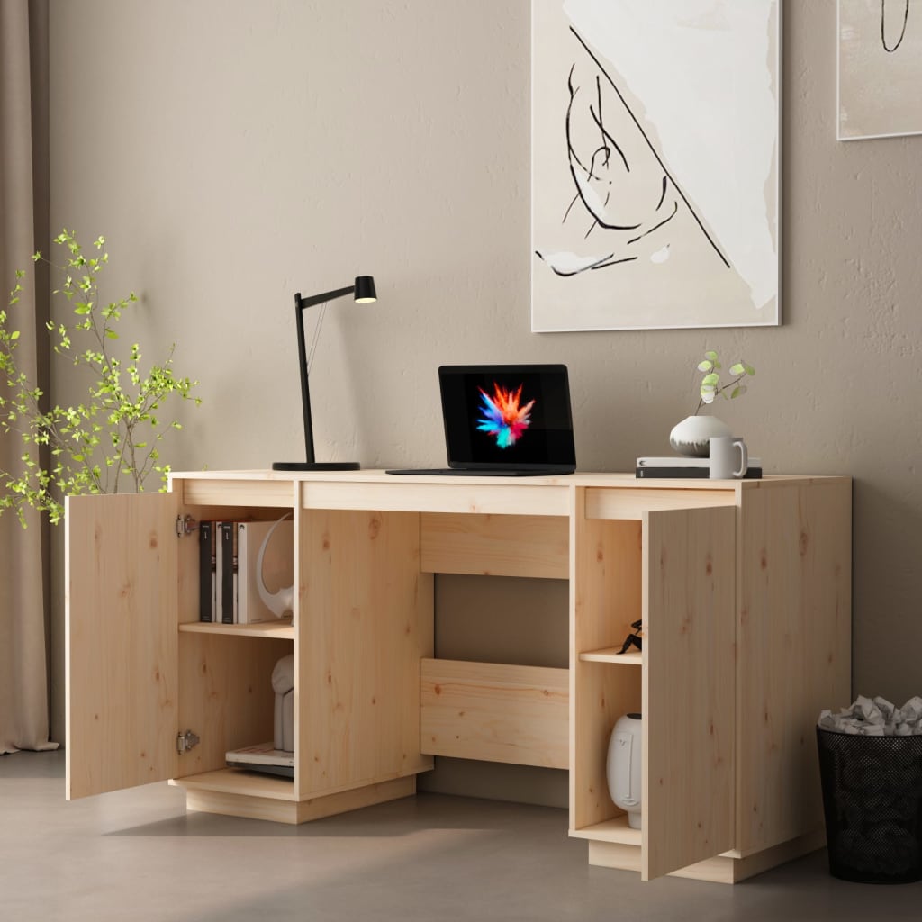 Desk 140x50x75 cm solid pine wood