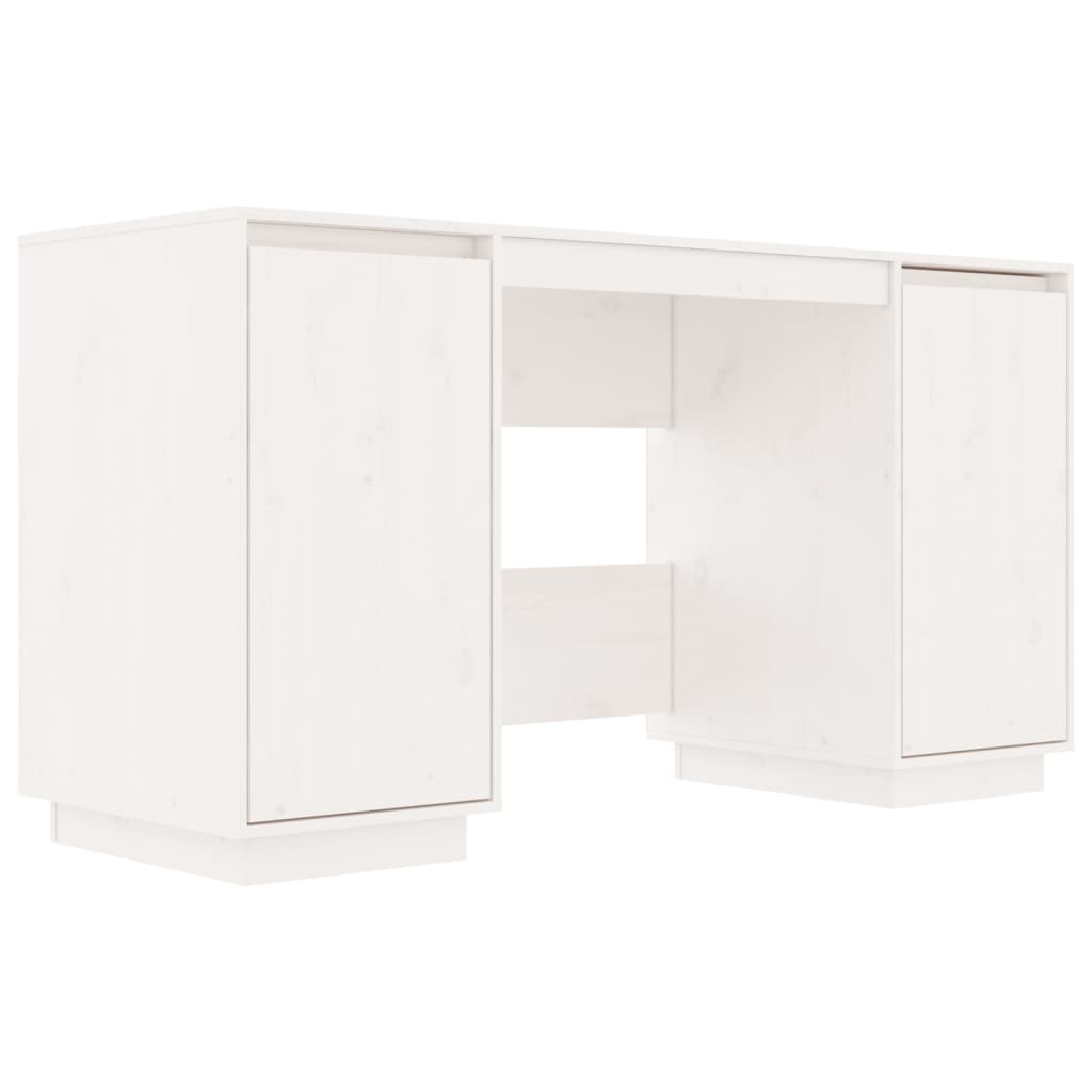 Desk 140x50x75 cm solid pine wood white