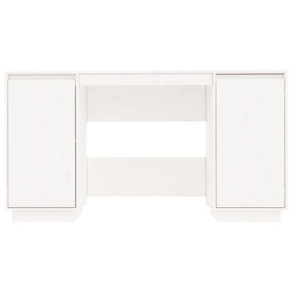 Desk 140x50x75 cm solid pine wood white