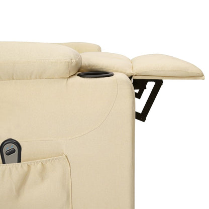 Fauteuil verstelbaar elektrisch stof crèmekleurig