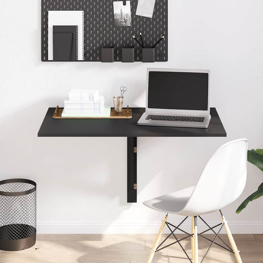 Wandtafel inklapbaar 100x60x56 cm bewerkt hout zwart