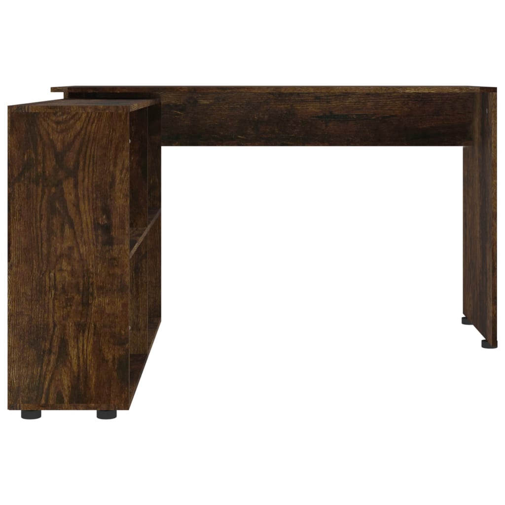 Corner desk processed wood smoked oak color