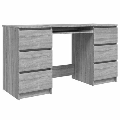 Bureau 140x50x77 cm bewerkt hout grijs sonoma eikenkleurig
