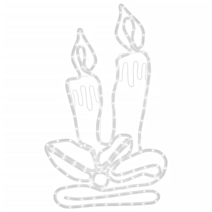 Kerstfiguur kaarsen met 144 LED's 70x42 cm