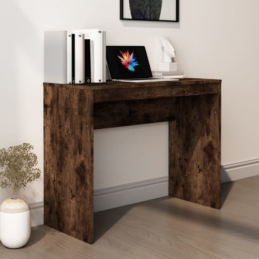 Desk 90x40x72 cm processed wood smoked oak color