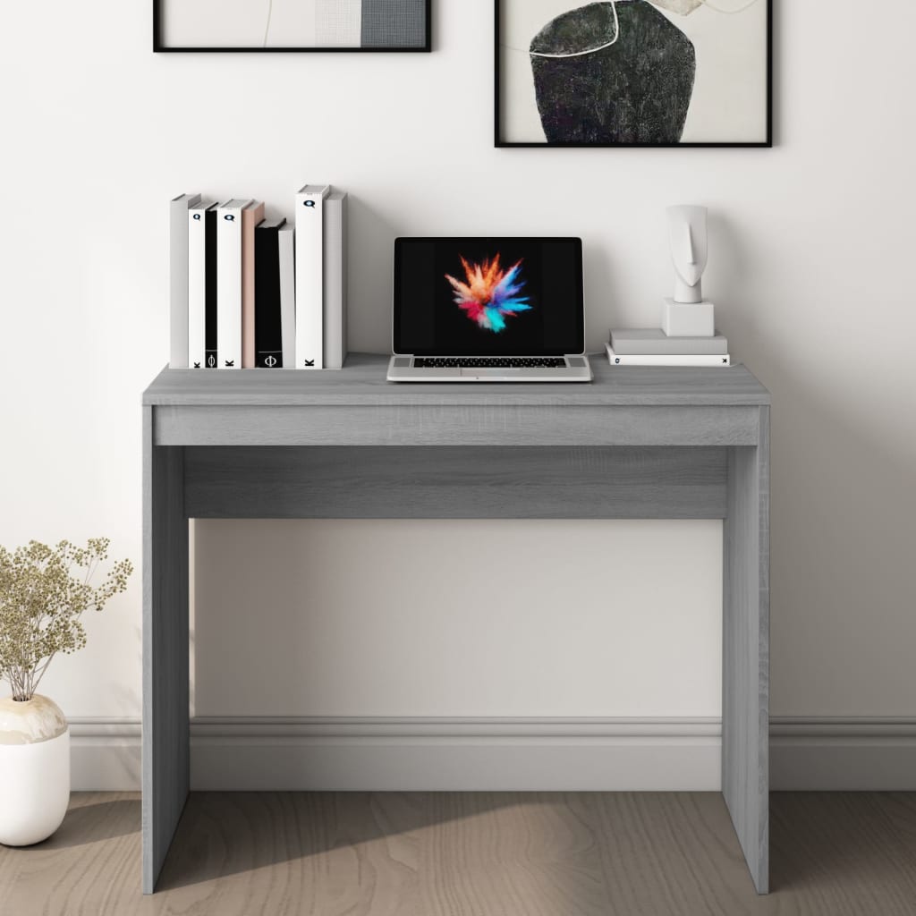 Desk 90x40x72 cm processed wood gray sonoma oak color