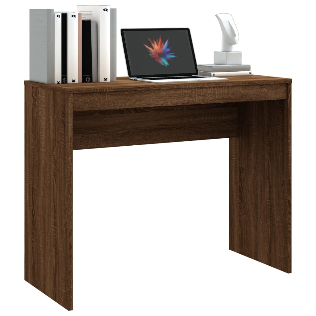 Desk 90x40x72 cm processed wood brown oak color