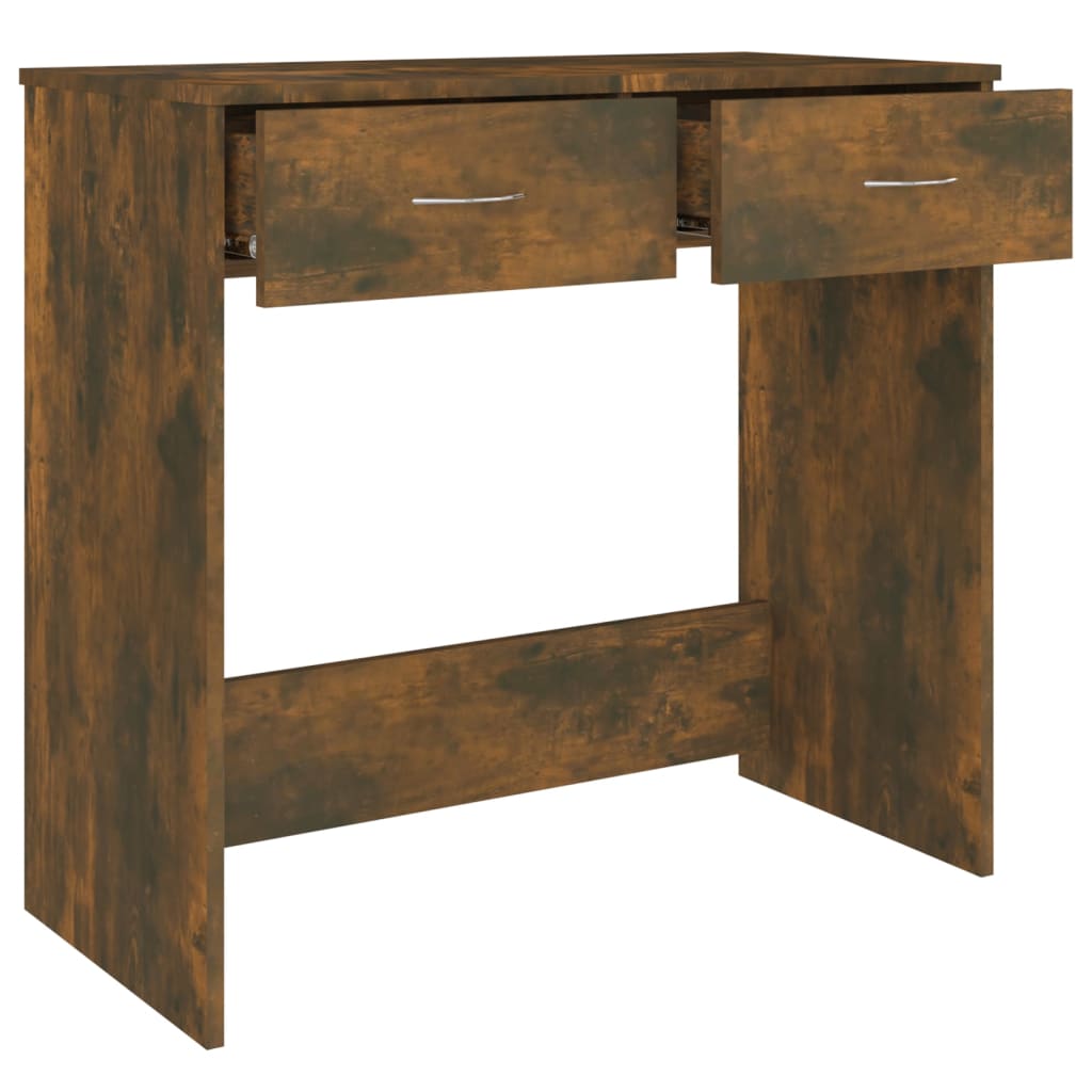 Desk 80x40x75 cm processed wood smoked oak color