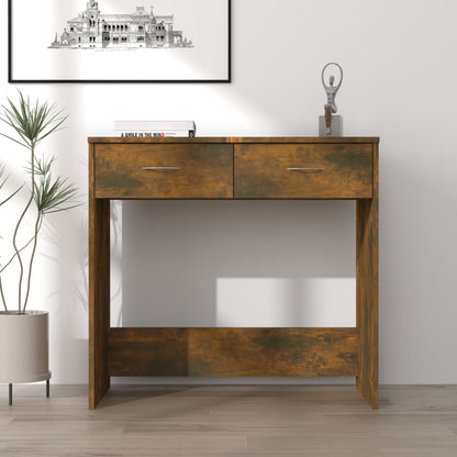 Desk 80x40x75 cm processed wood smoked oak color
