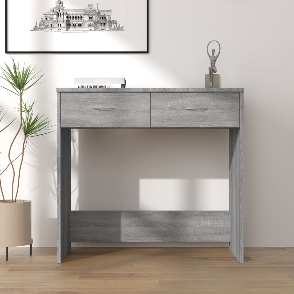 Desk 80x40x75 cm processed wood gray sonoma oak color