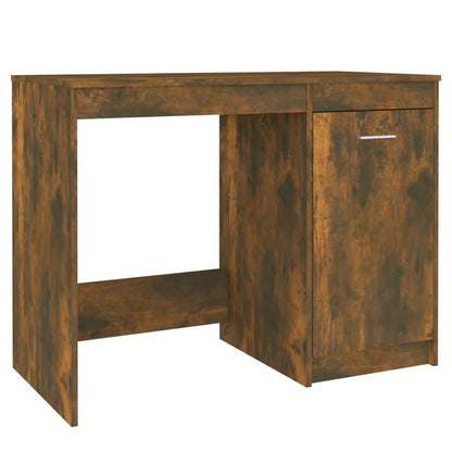 Desk 100x50x76 cm processed wood smoked oak color