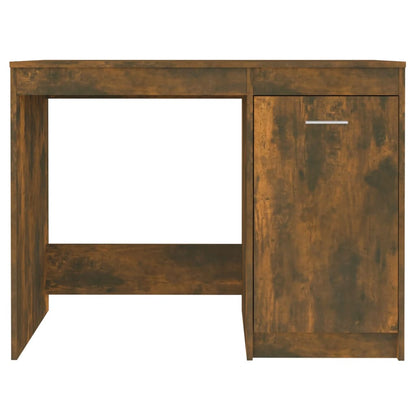 Desk 100x50x76 cm processed wood smoked oak color