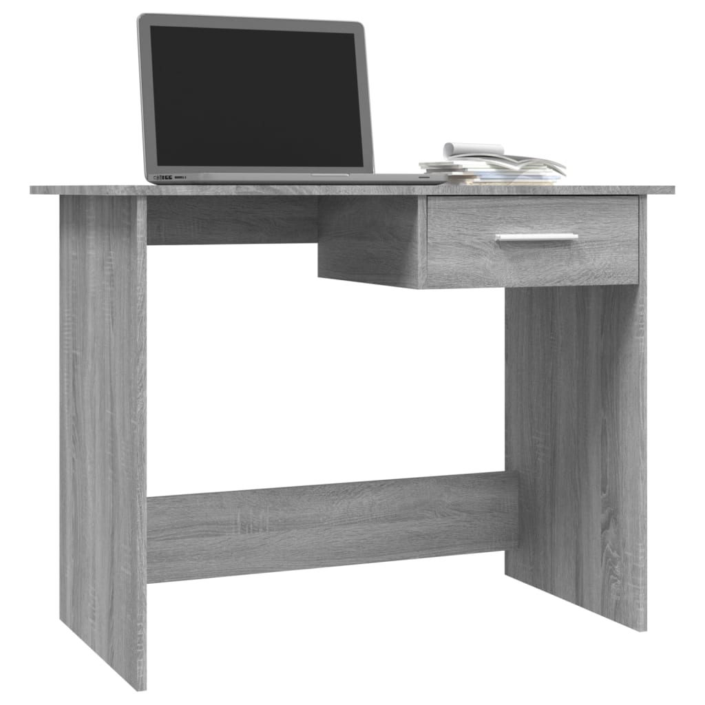 Bureau 100x50x76 cm bewerkt hout grijs sonoma eikenkleurig