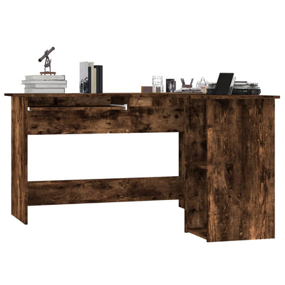 Corner desk 120x140x75 cm processed wood smoked oak color