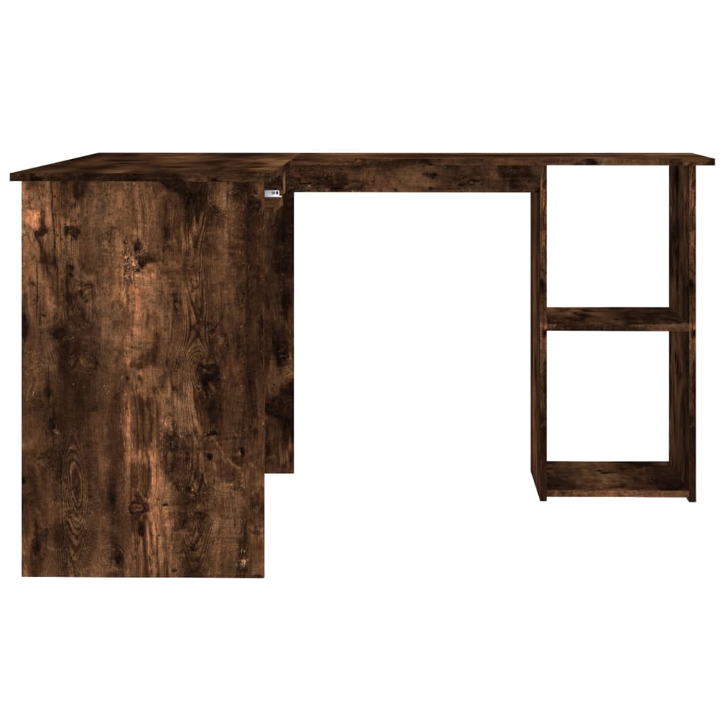 Corner desk 120x140x75 cm processed wood smoked oak color