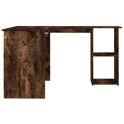 Corner desk 120x140x75 cm processed wood smoked oak color