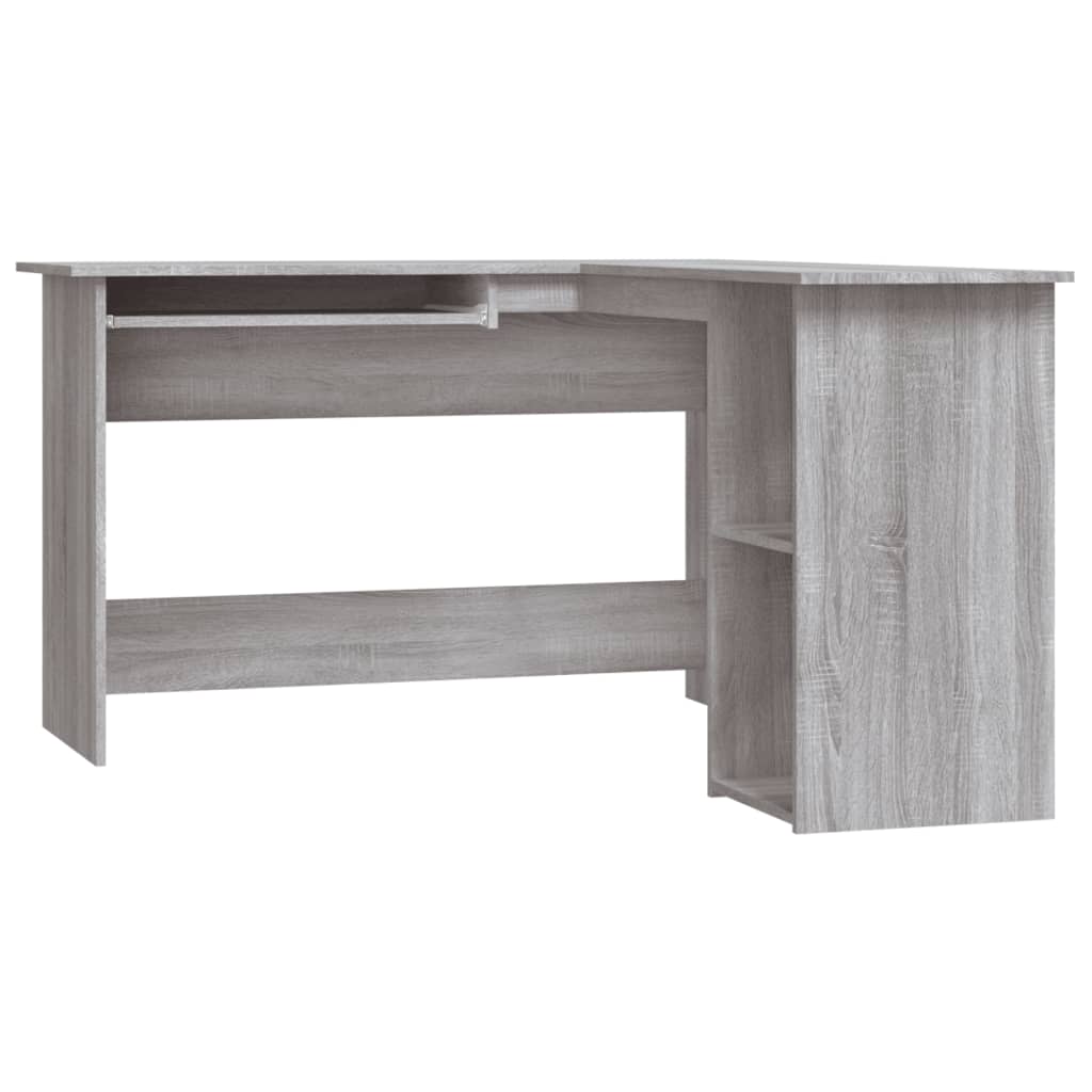 Corner desk 120x140x75 cm processed wood gray sonoma oak color