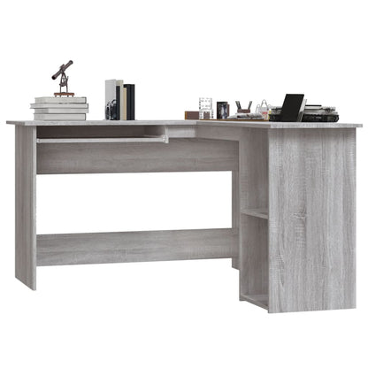 Corner desk 120x140x75 cm processed wood gray sonoma oak color