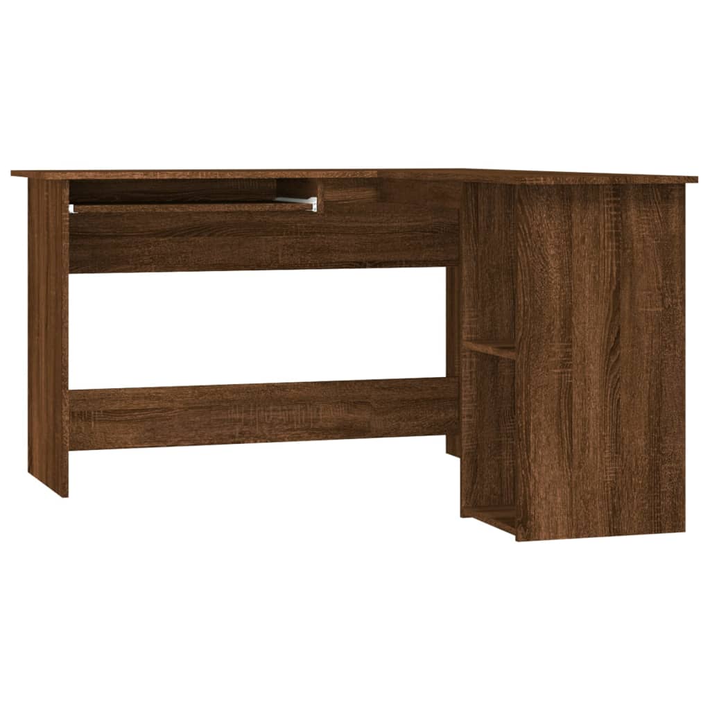 Corner desk 120x140x75 cm processed wood brown oak color
