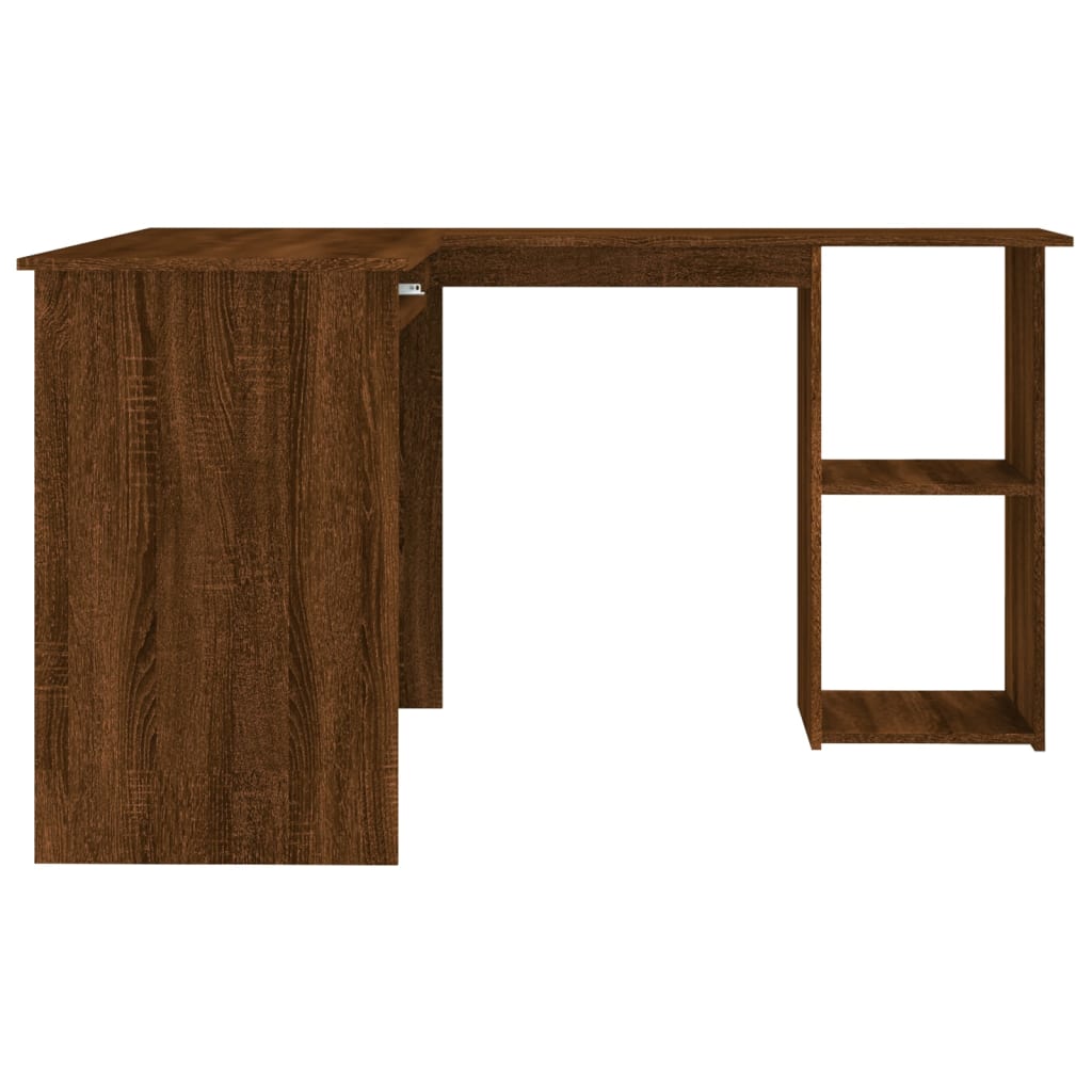 Corner desk 120x140x75 cm processed wood brown oak color