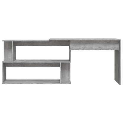 Corner desk 200x50x76 cm processed wood gray sonoma oak