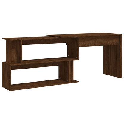 Corner desk 200x50x76 cm processed wood brown oak color