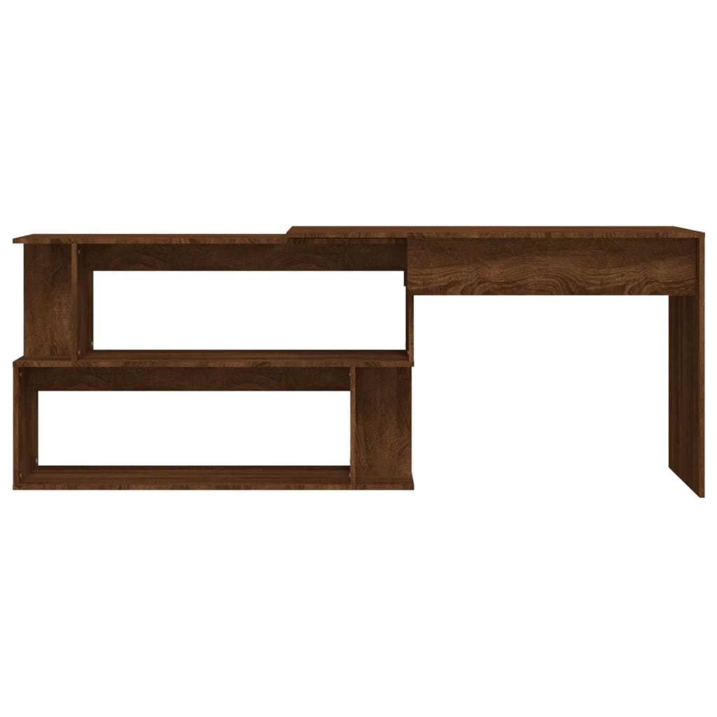 Corner desk 200x50x76 cm processed wood brown oak color