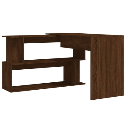 Corner desk 200x50x76 cm processed wood brown oak color