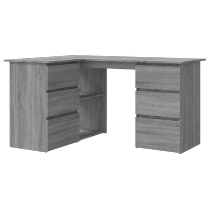 Corner desk 145x100x76 cm processed wood gray sonoma oak color