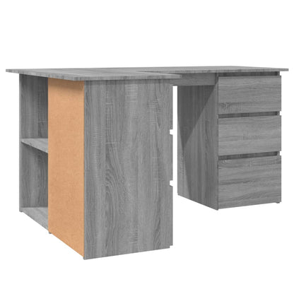 Corner desk 145x100x76 cm processed wood gray sonoma oak color
